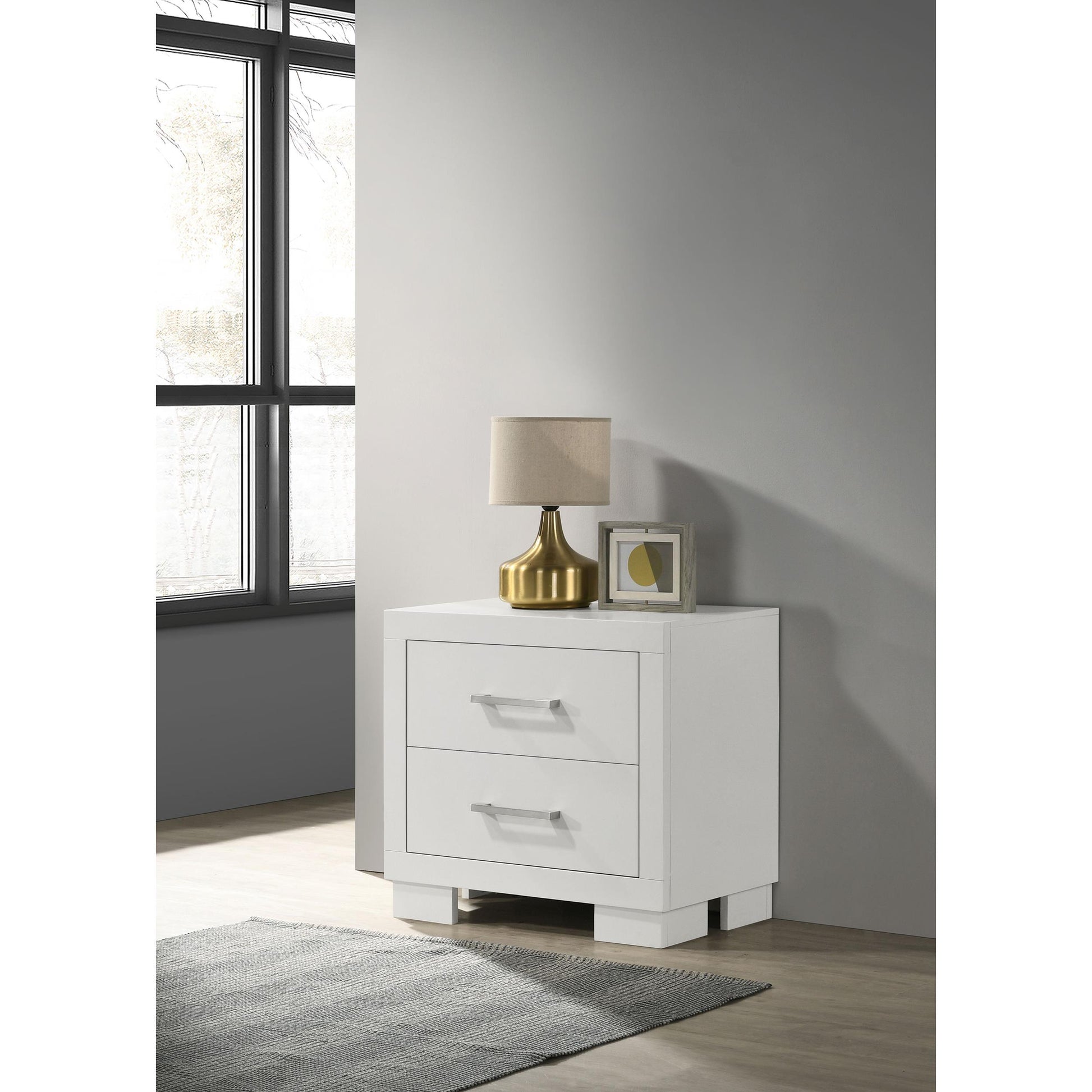  Coaster Furniture Jessica 202992 2-Drawer Nightstand - Snow White IMAGE 10