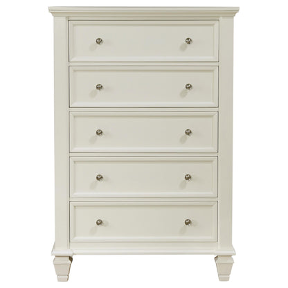  Coaster Furniture Sandy Beach 201305 5-Drawer Bedroom Chest - Cream White IMAGE 2