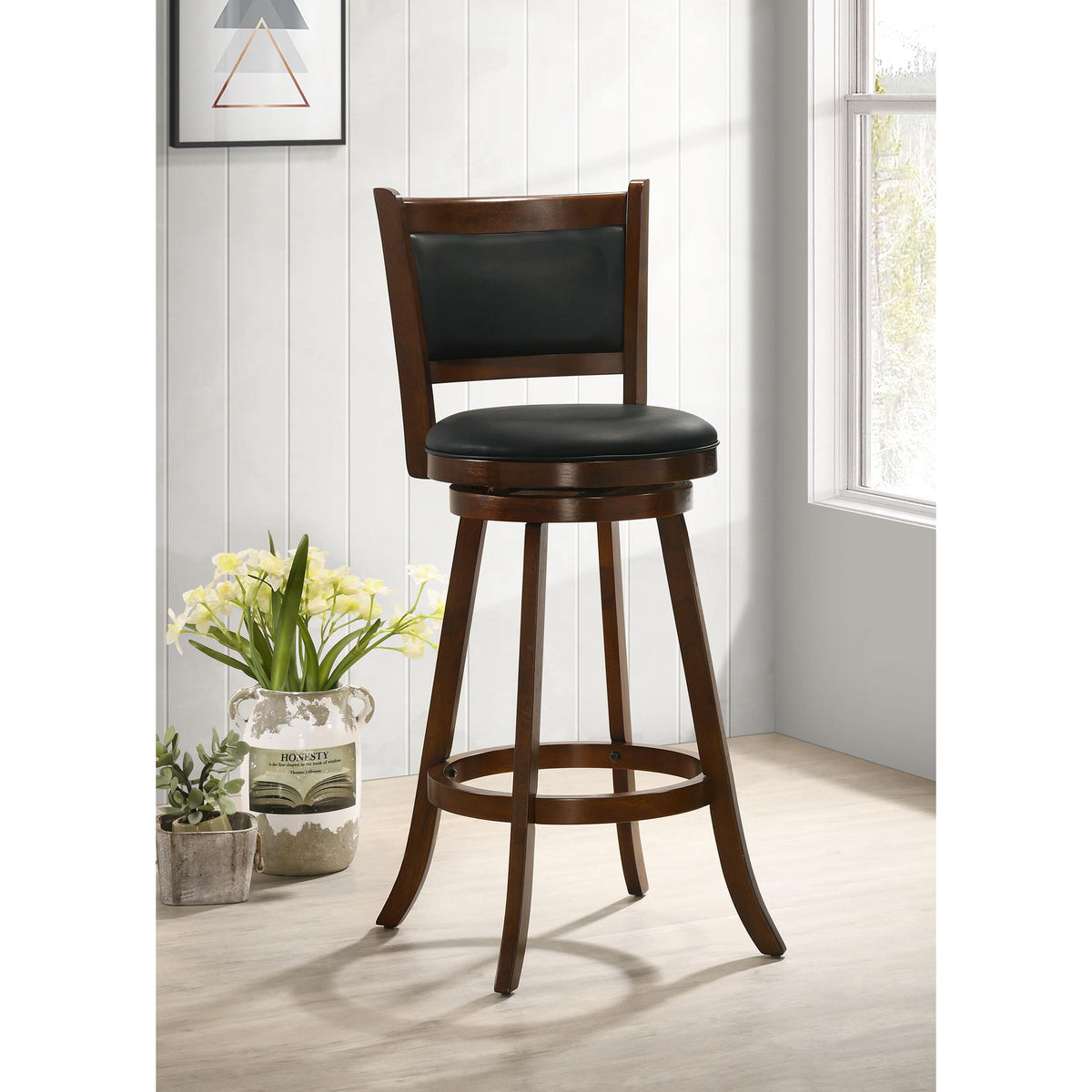  Coaster Furniture Broxton 101920 Upholstered Swivel Bar Chair - Chestnut (Set of 2) IMAGE 9