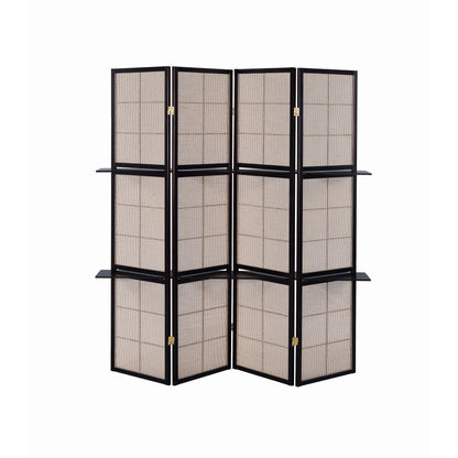 Coaster Furniture Iggy 900166 4-Panel Room Divider Folding Shoji Screen - Cappuccino IMAGE 4