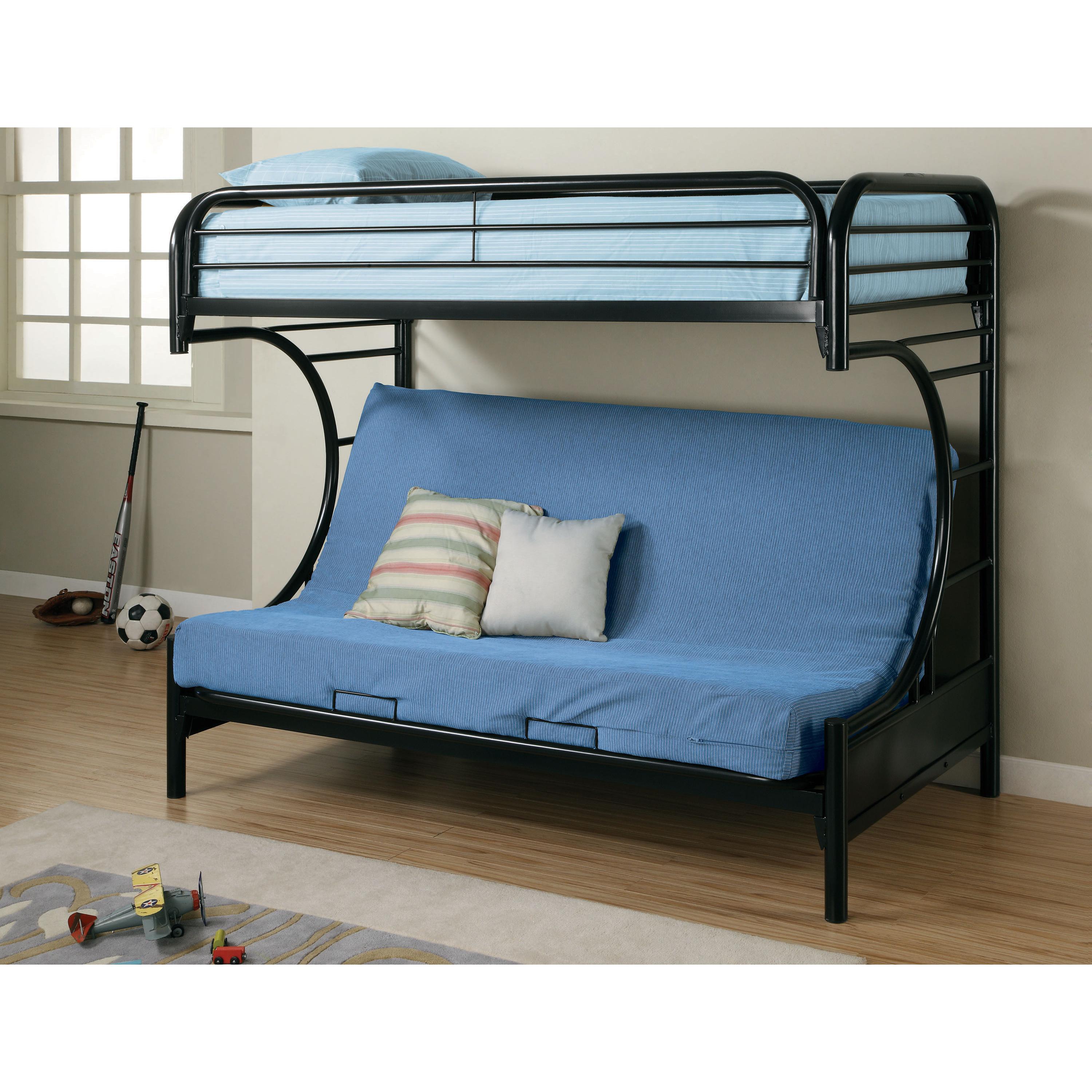 Coaster Furniture Montgomery 2253K Metal Twin Over Futon Bunk Bed - Black IMAGE 1