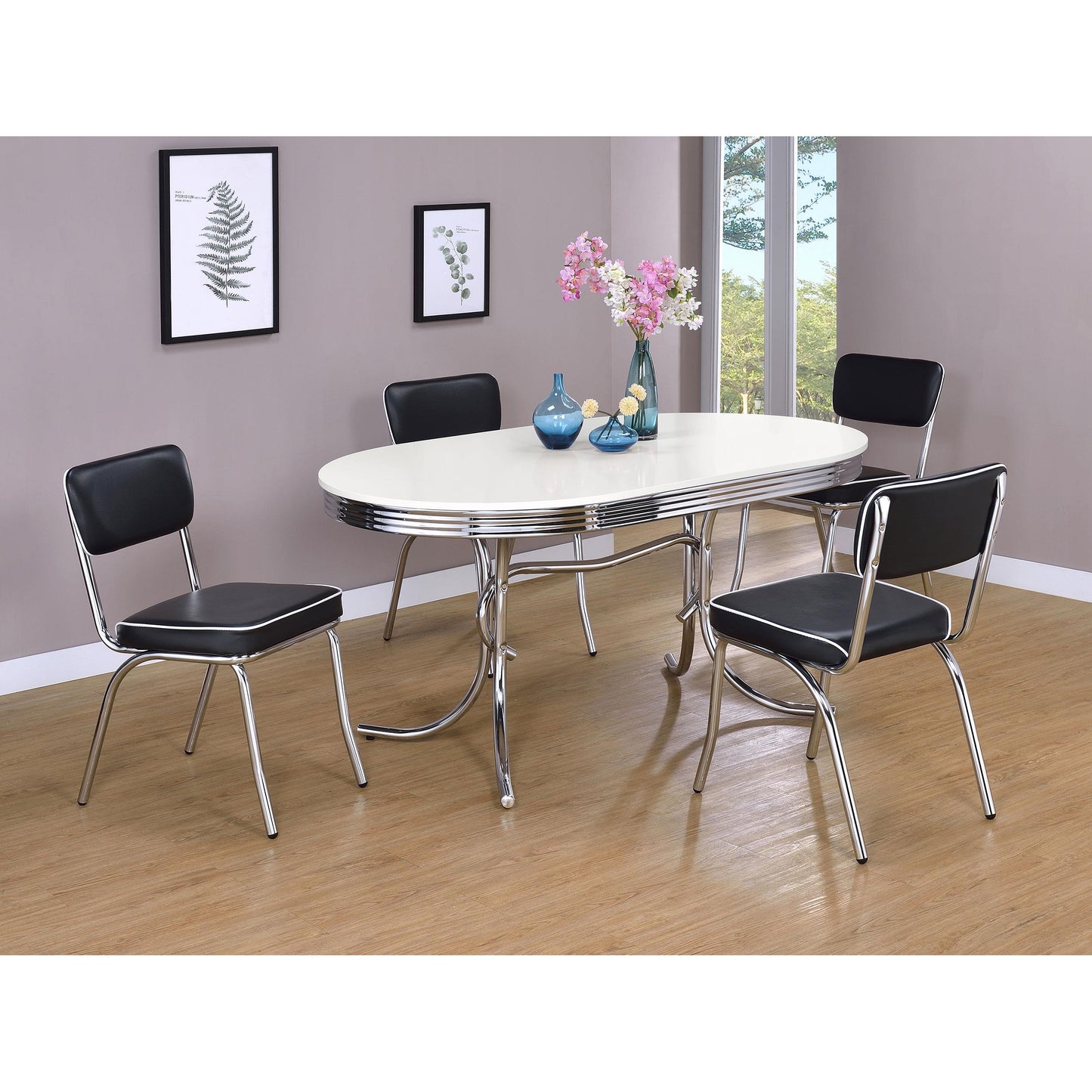 Coaster Furniture Retro 2066 Upholstered Dining Side Chair - Black (Set of 2) IMAGE 10