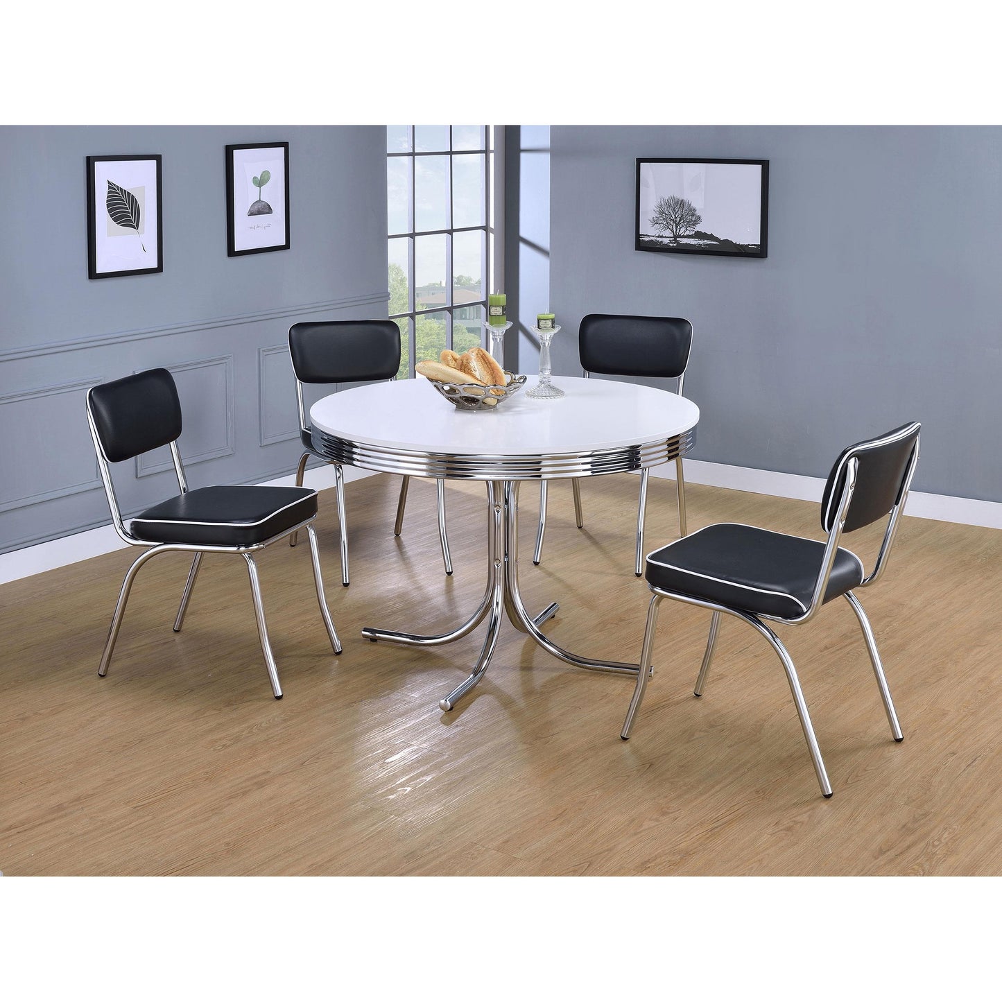Coaster Furniture Retro 2066 Upholstered Dining Side Chair - Black (Set of 2) IMAGE 11