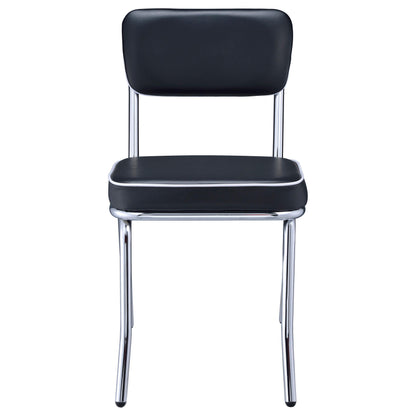 Coaster Furniture Retro 2066 Upholstered Dining Side Chair - Black (Set of 2) IMAGE 2