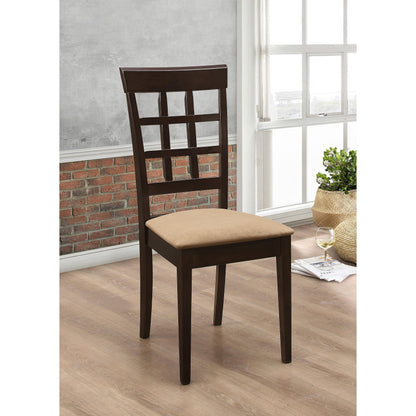 Coaster Furniture Gabriel 100772 Lattice Back Dining Side Chair - Cappuccino (Set of 2) IMAGE 8