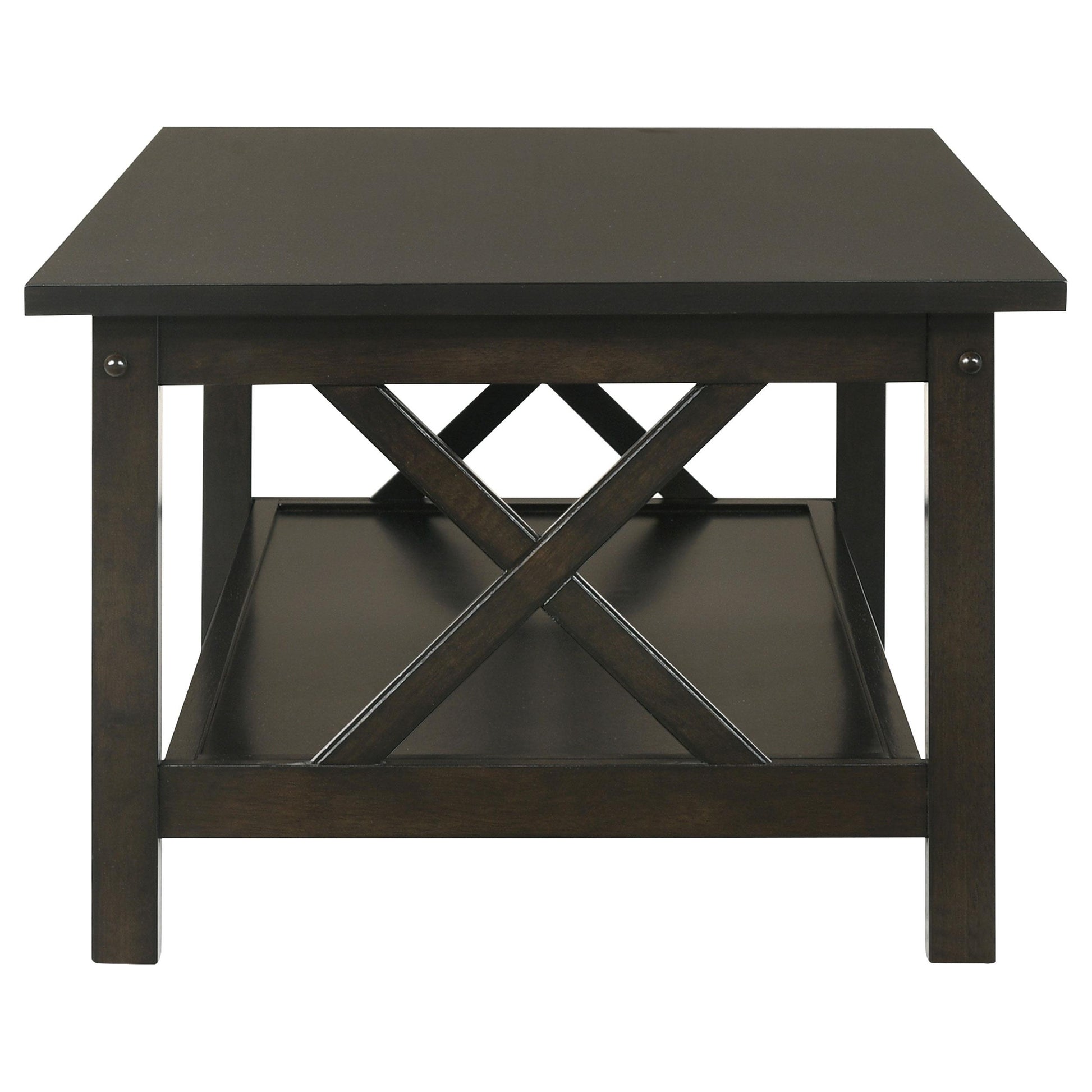 Coaster Furniture Rachelle 5909 3-piece Rectangular Coffee Table Set - Deep Merlot IMAGE 4