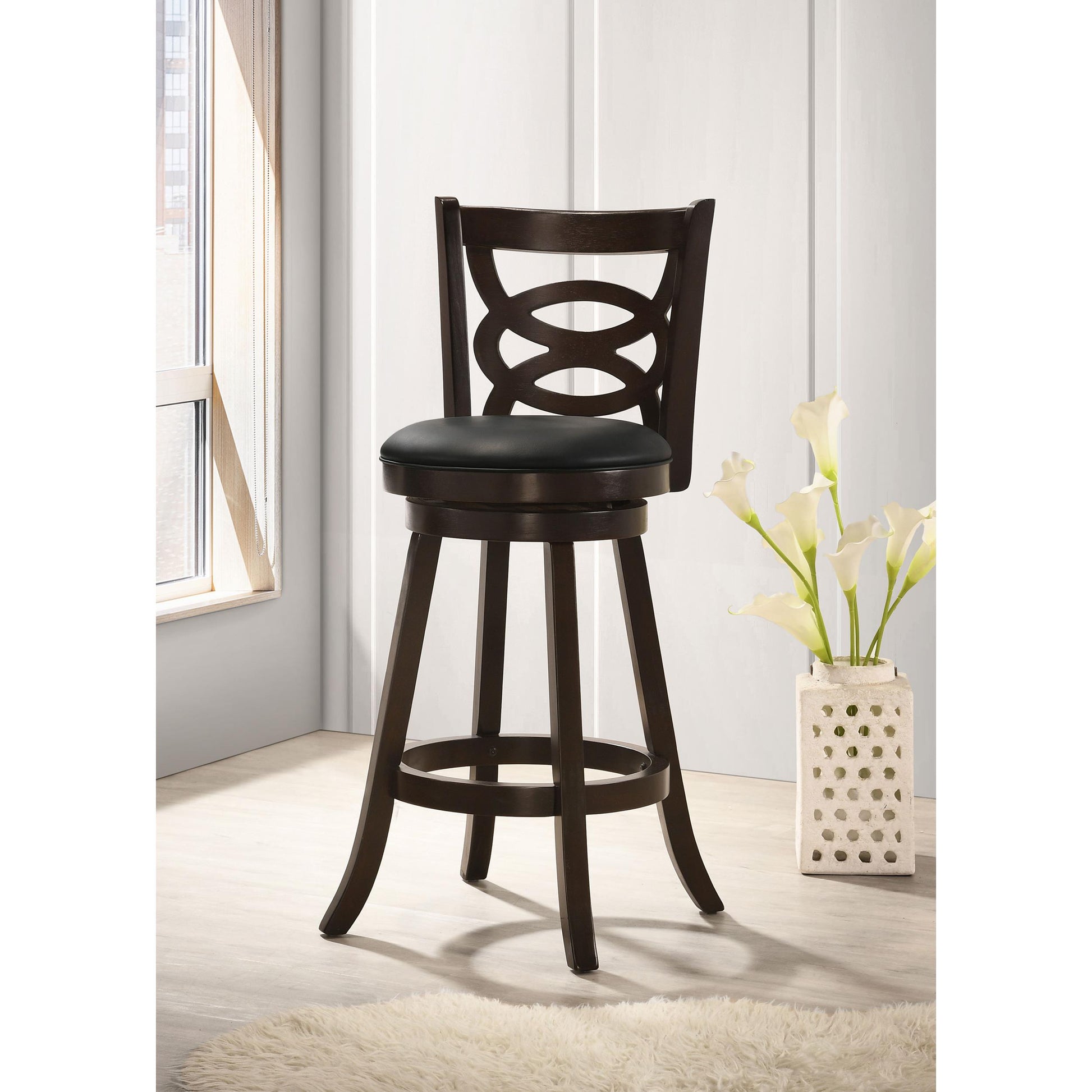Coaster Furniture Calecita 101930 Wood Swivel Bar Stool - Cappuccino (Set of 2) IMAGE 8