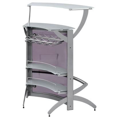 Coaster Furniture Dallas 100135 2-shelf Curved Freestanding Home Bar Cabinet - Silver IMAGE 7
