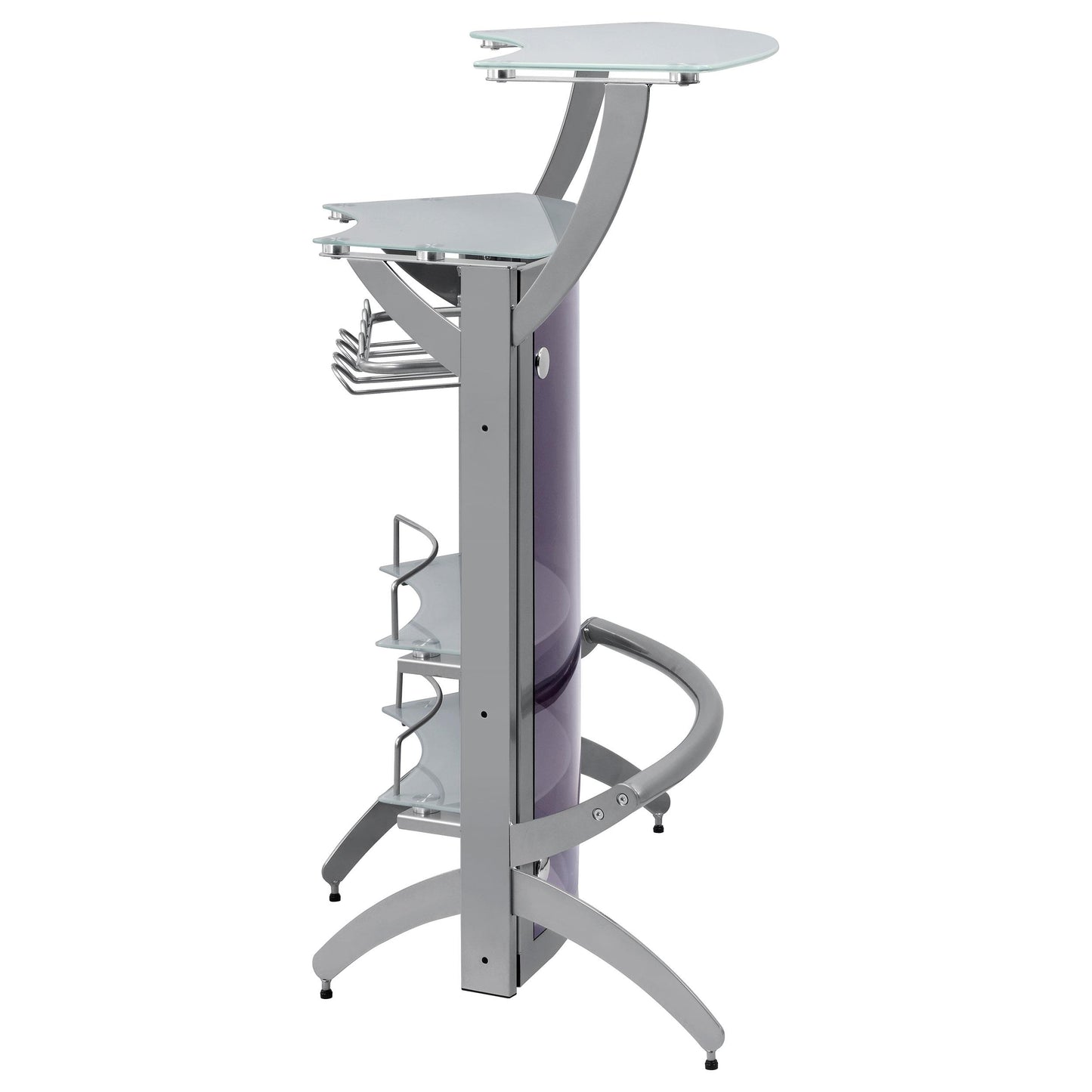 Coaster Furniture Dallas 100135 2-shelf Curved Freestanding Home Bar Cabinet - Silver IMAGE 8