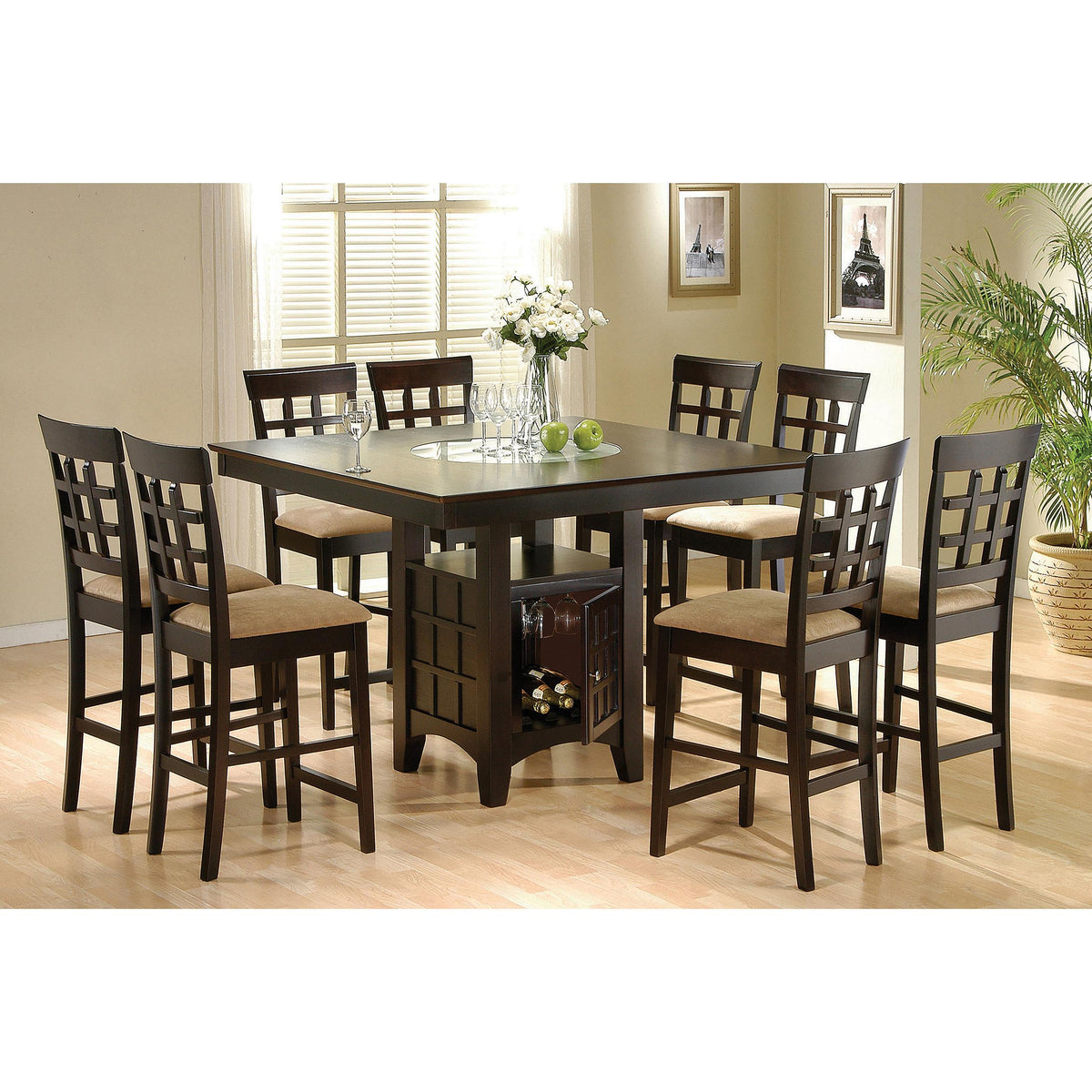  Coaster Furniture Gabriel 100209 Lattice Back Counter Chair - Cappuccino (Set of 2) IMAGE 11