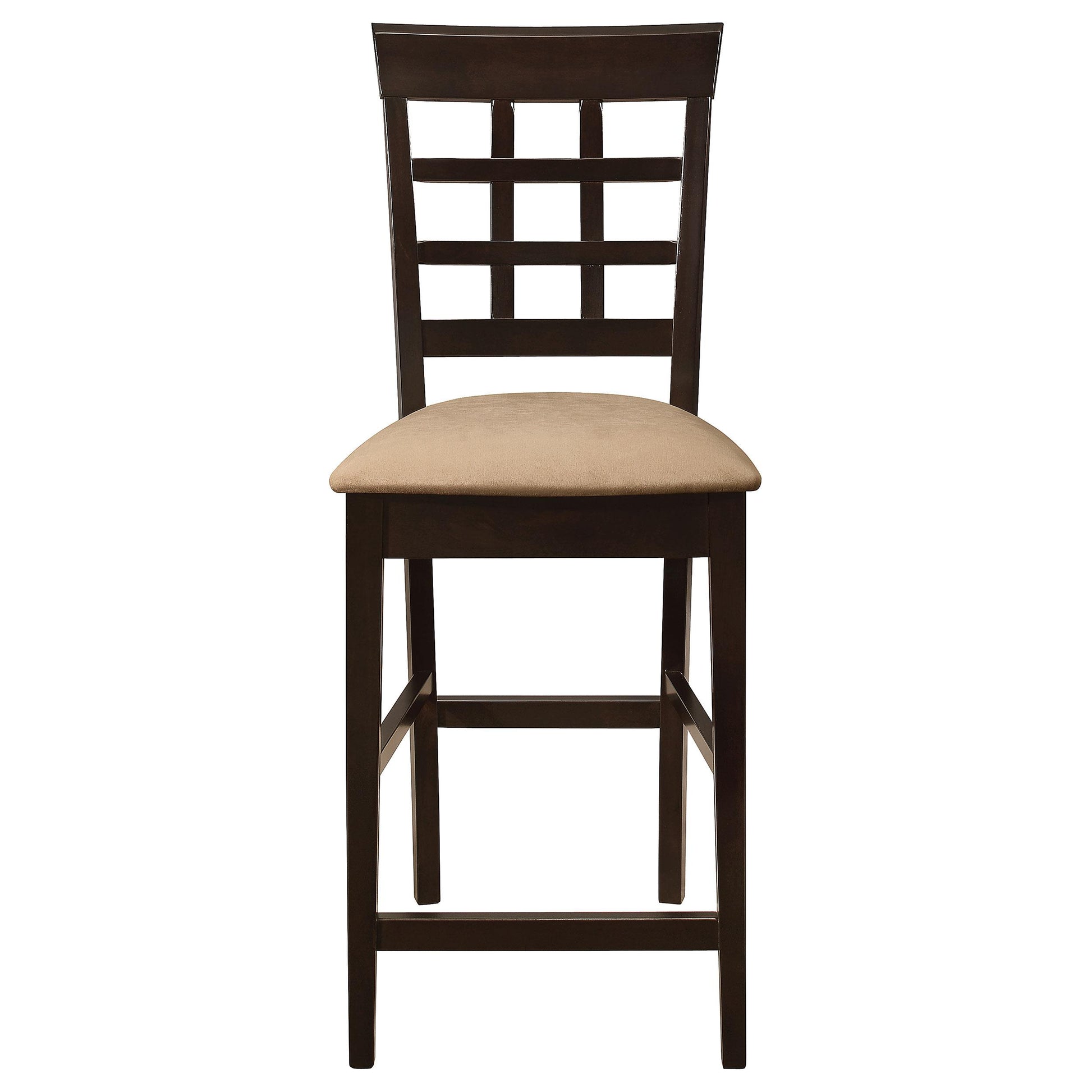 Coaster Furniture Gabriel 100209 Lattice Back Counter Chair - Cappuccino (Set of 2) IMAGE 2