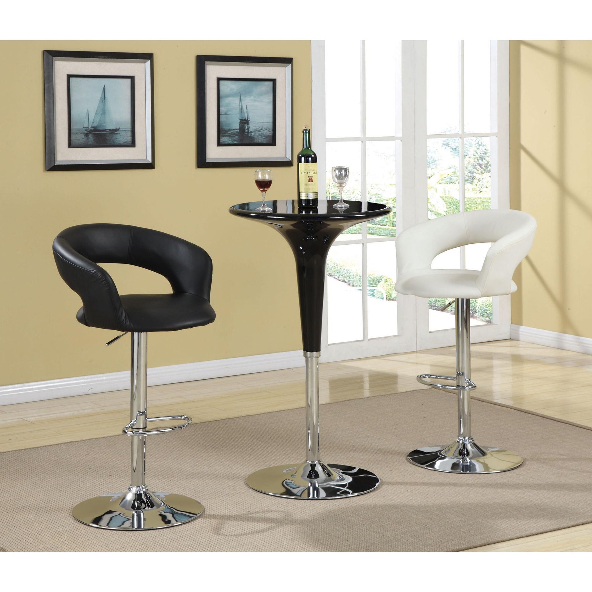 Coaster Furniture Barraza 120347 29" Adjustable Height Bar Stool - White and Chrome IMAGE 4