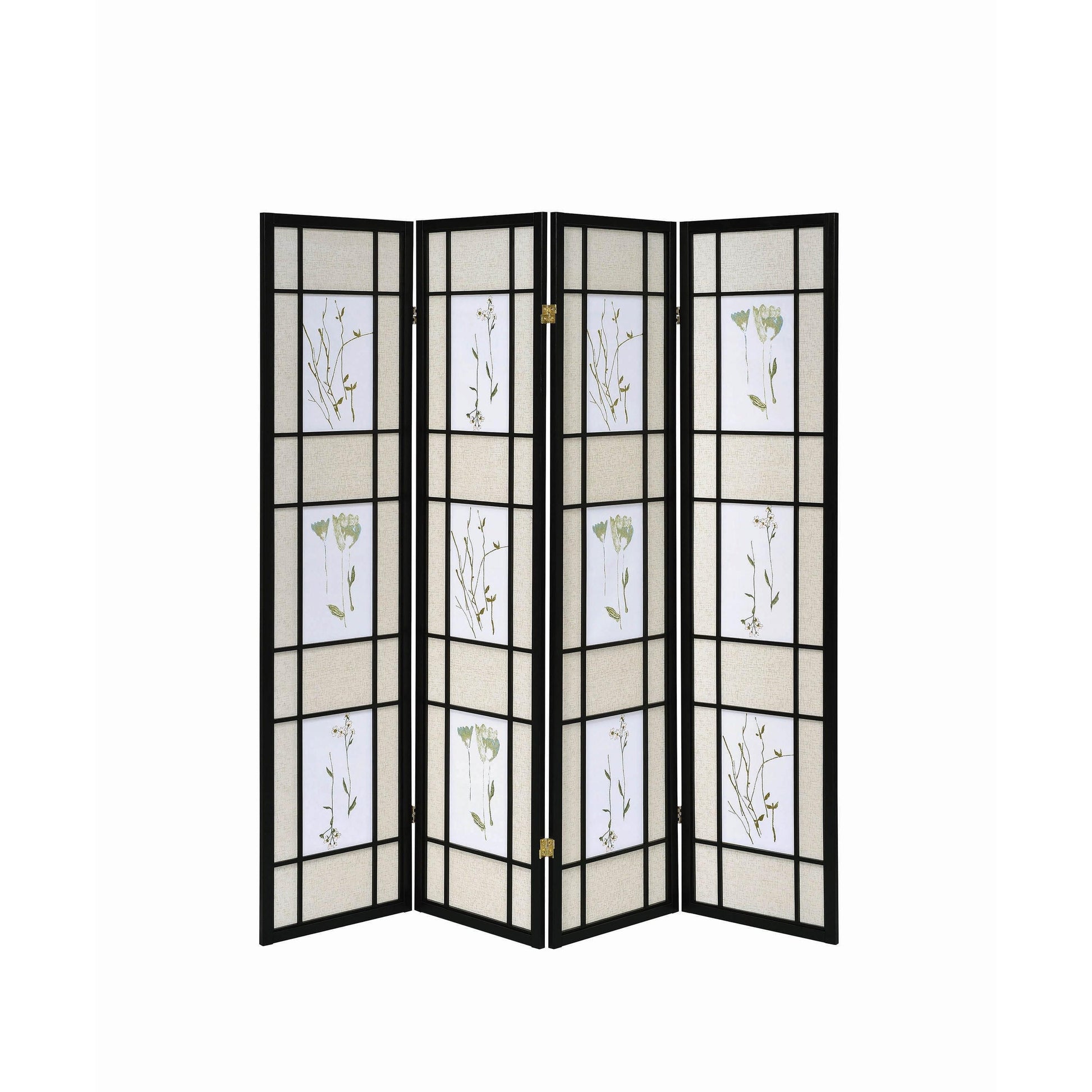 Coaster Furniture Catabella 4407 4-Panel Room Divider Folding Shoji Screen - Floral IMAGE 3