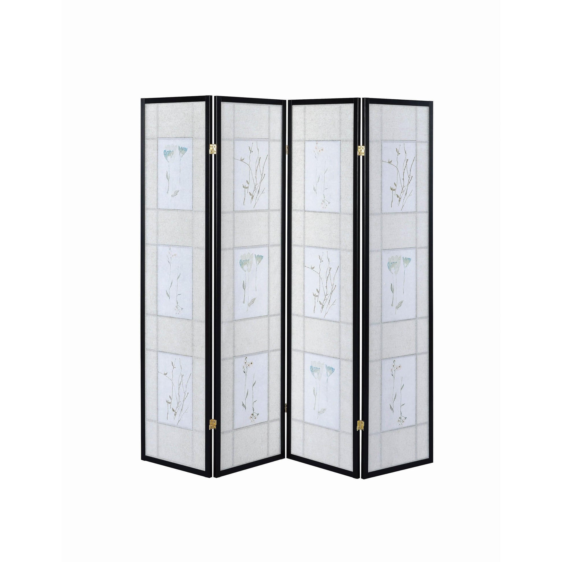Coaster Furniture Catabella 4407 4-Panel Room Divider Folding Shoji Screen - Floral IMAGE 4