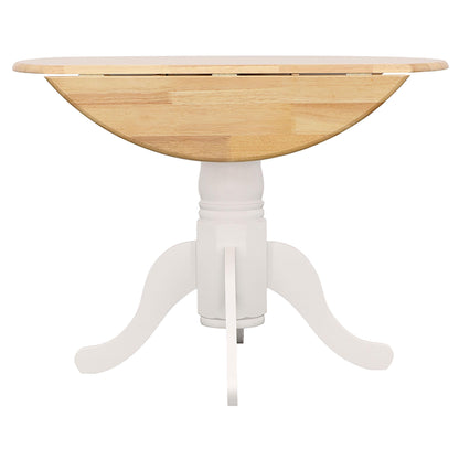 Coaster Furniture Allison 4241 Round 40-inch Drop Leaf Extension Dining Table - White IMAGE 4