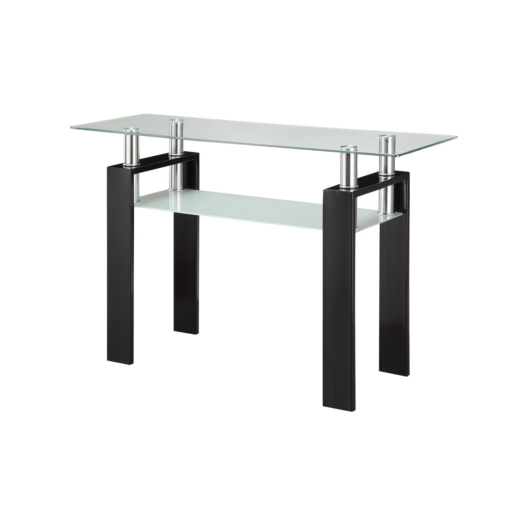 Coaster Furniture Dyer 702289 Rectangular Glass Top Entryway Sofa Console Table - Black IMAGE 1