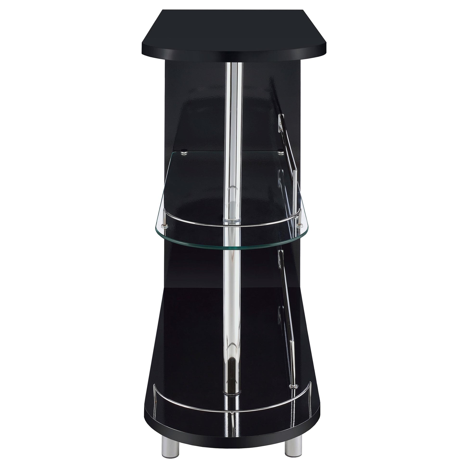 Coaster Furniture Adolfo 101063 Rectangular 2-tier Home Bar Table - Black High Gloss IMAGE 2