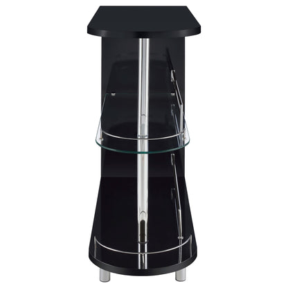 Coaster Furniture Adolfo 101063 Rectangular 2-tier Home Bar Table - Black High Gloss IMAGE 2