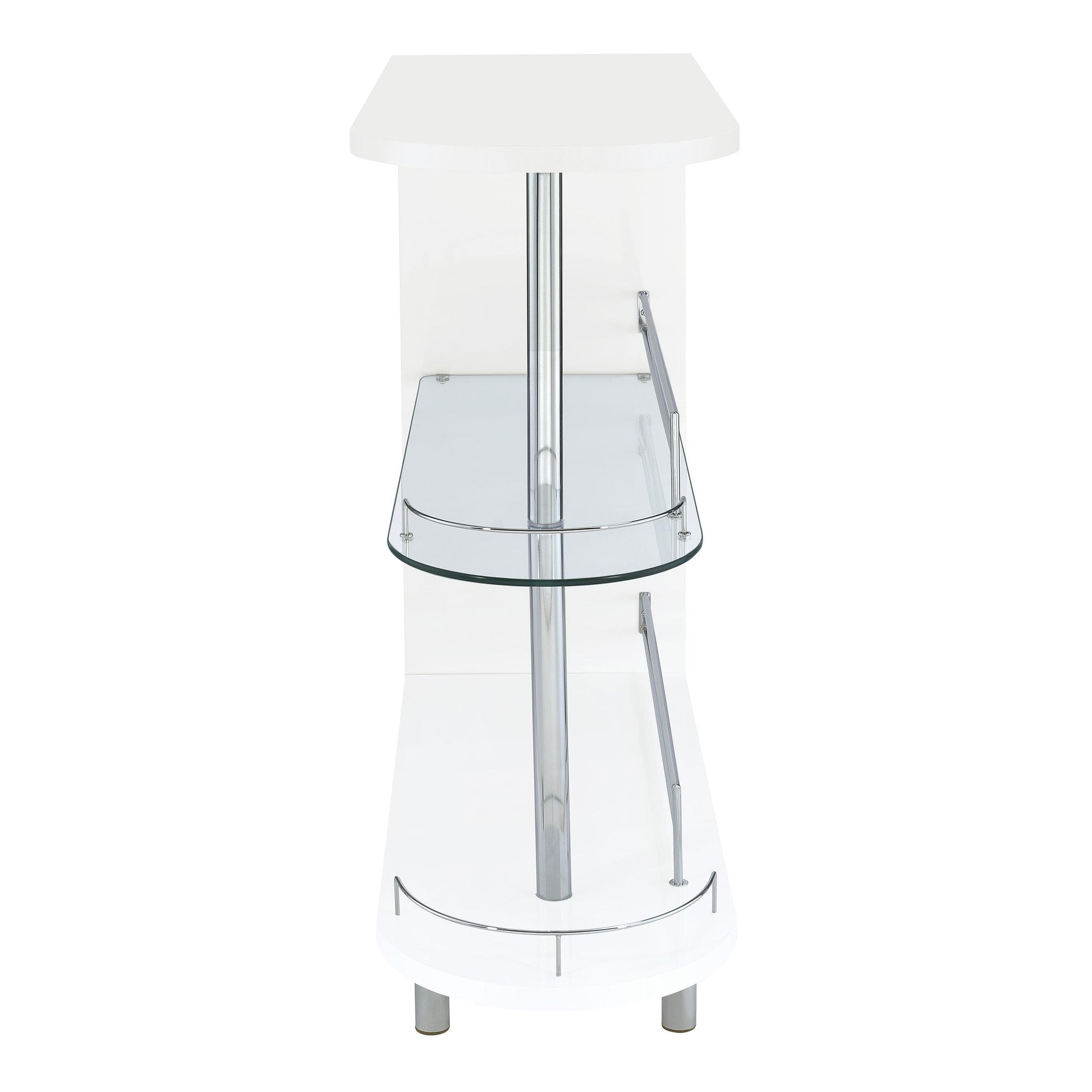 Coaster Furniture Adolfo 101064 Rectangular 2-tier Home Bar Table - White High Gloss IMAGE 2