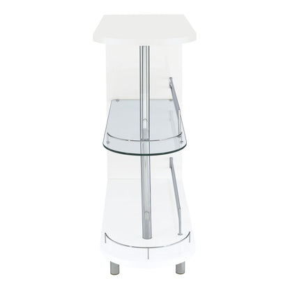 Coaster Furniture Adolfo 101064 Rectangular 2-tier Home Bar Table - White High Gloss IMAGE 2