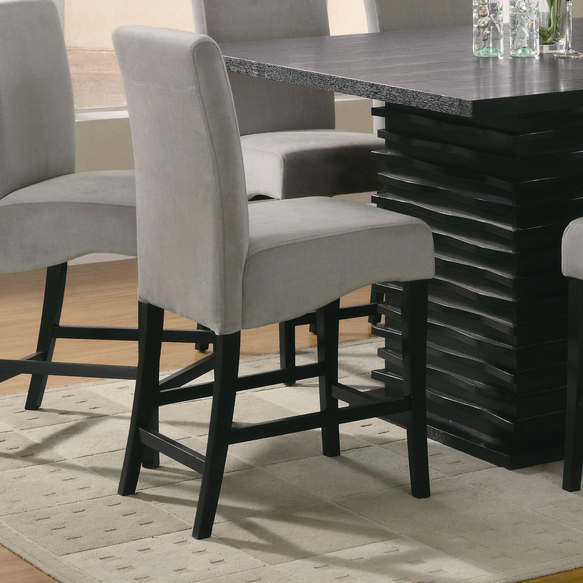 Coaster Furniture Stanton 102069GRY Velvet Upholstered Counter Chair - Grey (Set of 2) IMAGE 2