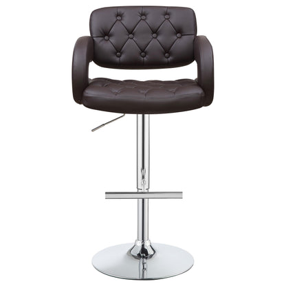  Coaster Furniture Brandi 102556 Adjustable Bar Stool - Chrome and Brown IMAGE 3