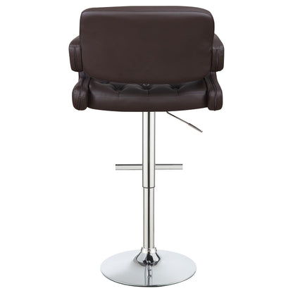  Coaster Furniture Brandi 102556 Adjustable Bar Stool - Chrome and Brown IMAGE 6