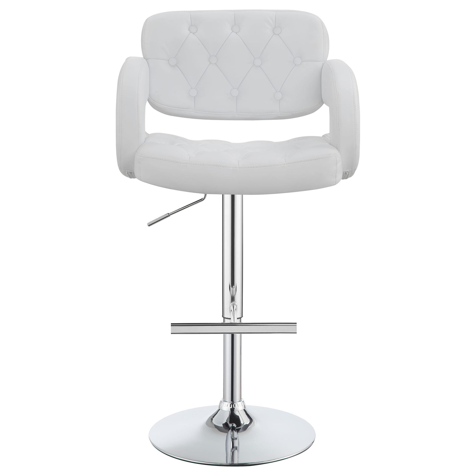 Coaster Furniture Brandi 102557 Adjustable Bar Stool - Chrome and White IMAGE 3