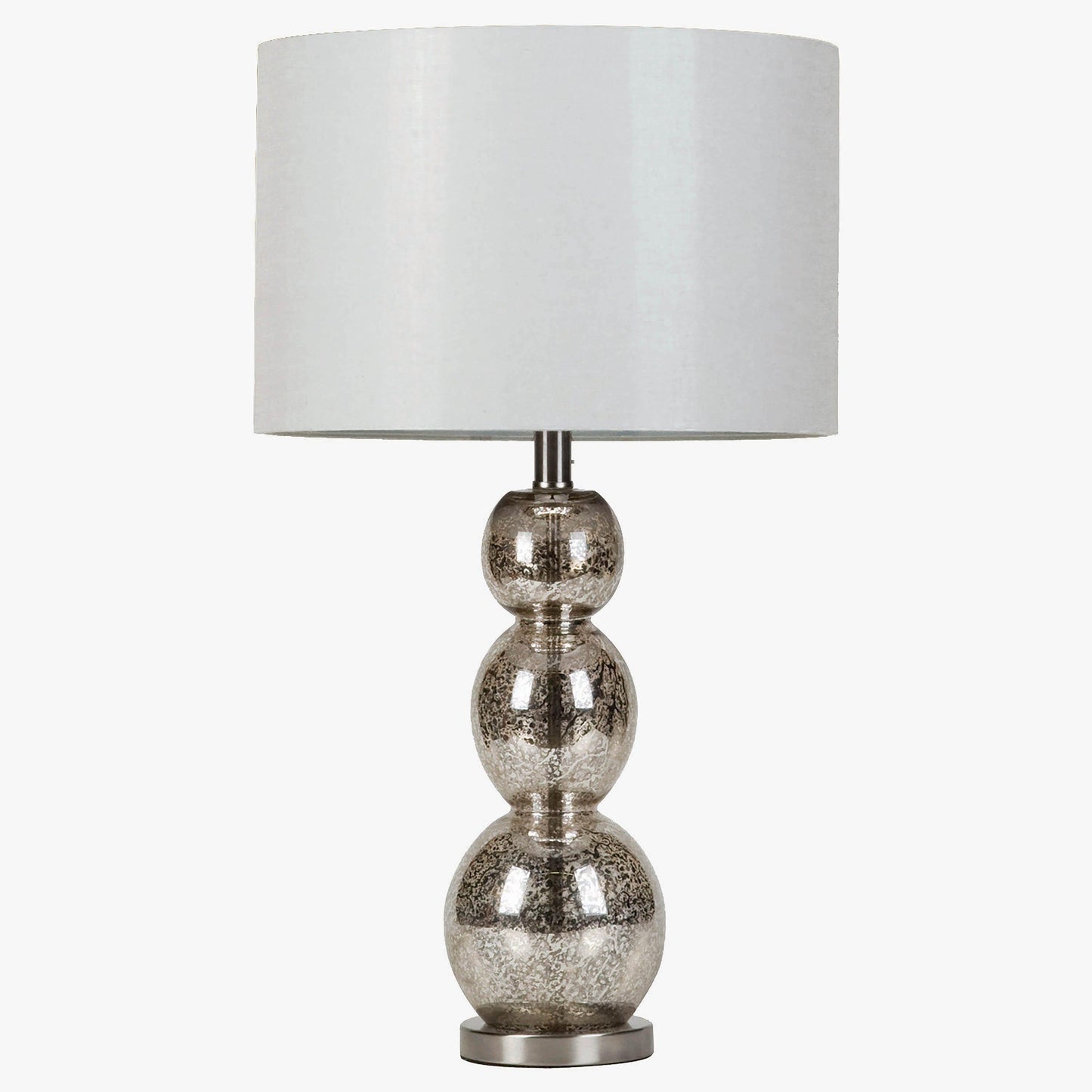 Coaster Furniture Mineta 901185 27-inch Drum Shade Stacked Table Lamp - Antique Silver IMAGE 1