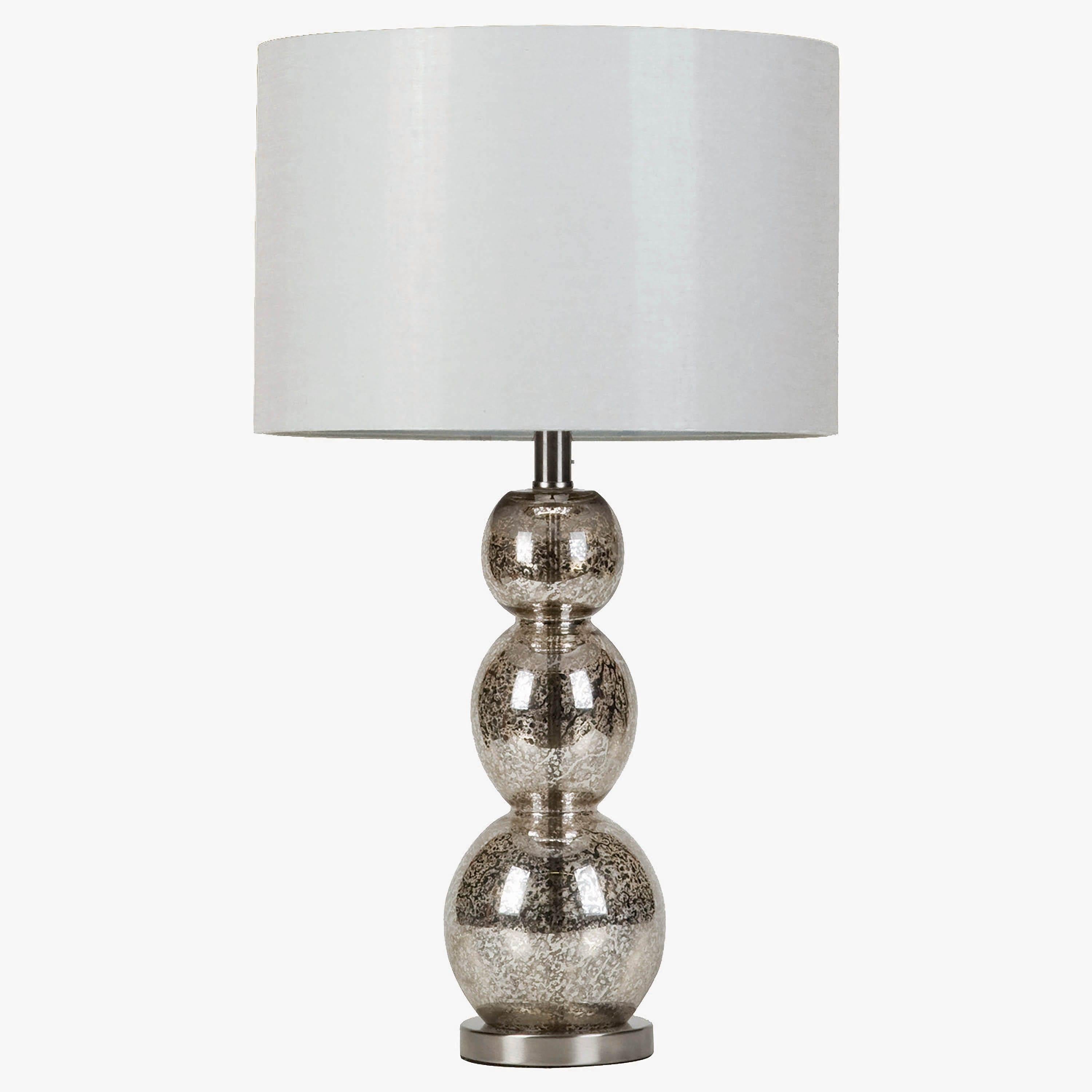 Coaster Furniture Mineta 901185 27-inch Drum Shade Stacked Table Lamp - Antique Silver IMAGE 1