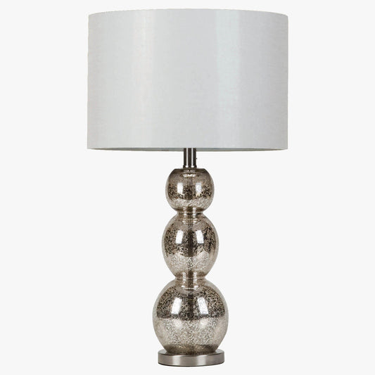 Coaster Furniture Mineta 901185 27-inch Drum Shade Stacked Table Lamp - Antique Silver IMAGE 1