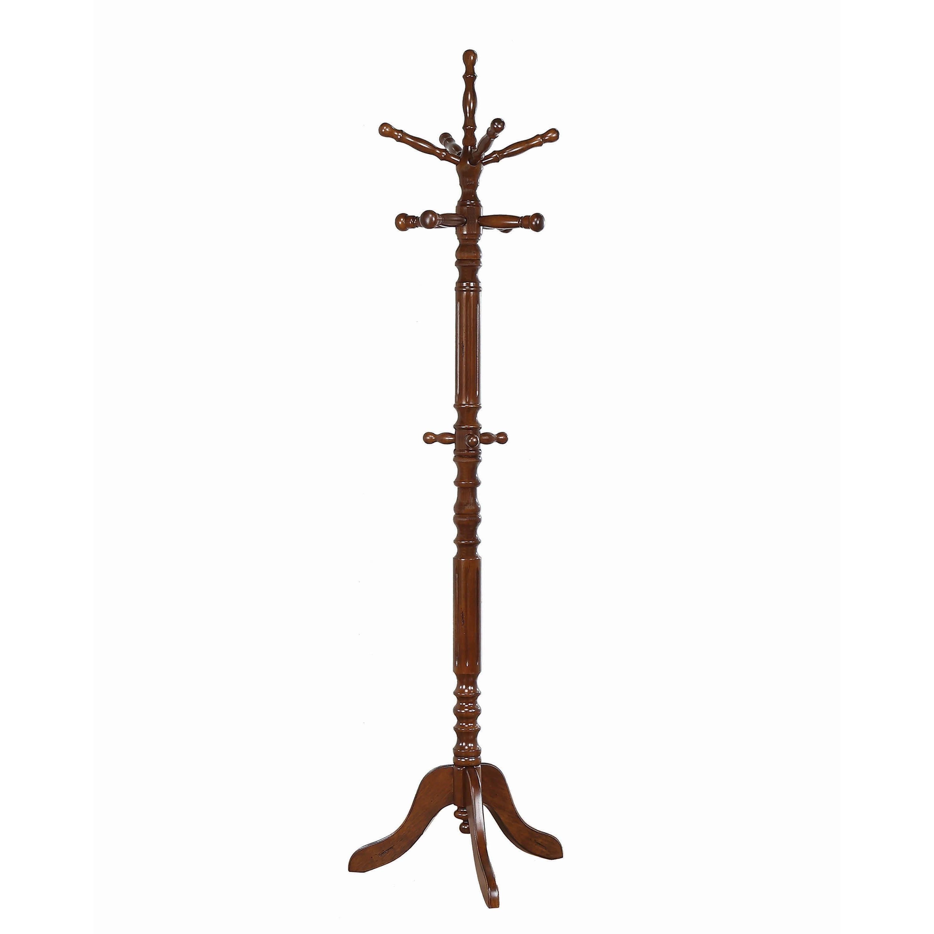 Coaster Furniture Achelle 900769 11 Hook Freestanding Coat Rack Hat Hanger - Tobacco IMAGE 1