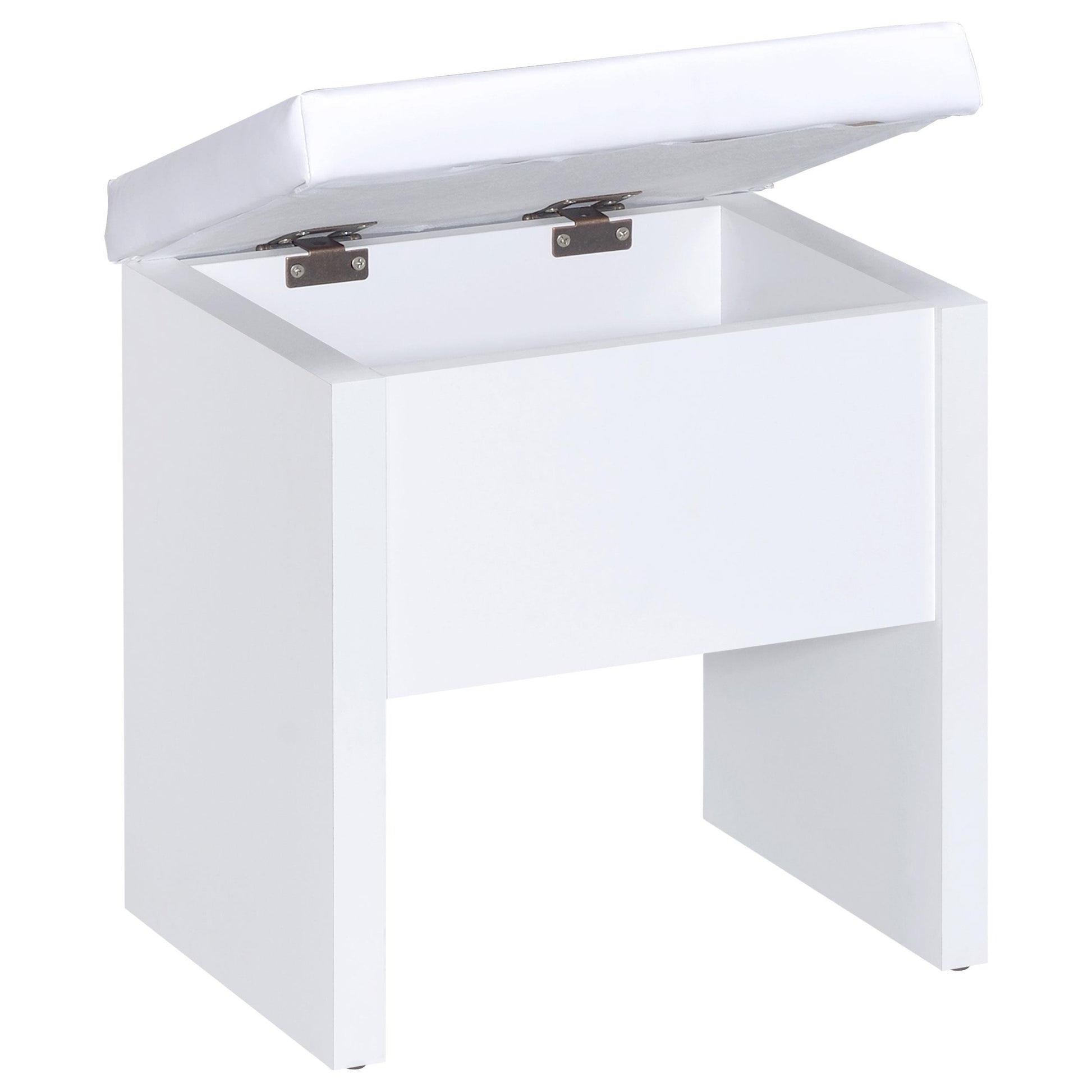 Coaster Furniture Harvey 300290 Vanity Set with Lift-Top Stool - White IMAGE 9