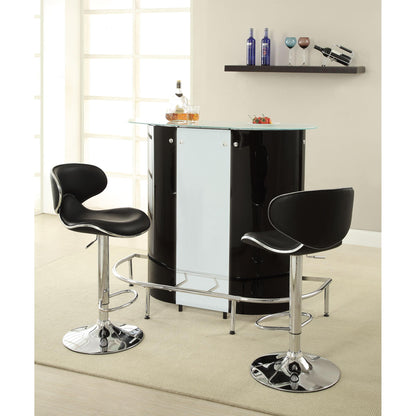 Coaster Furniture Edenton 120359 Upholstered Adjustable Bar Stool - Black (Set of 2) IMAGE 3