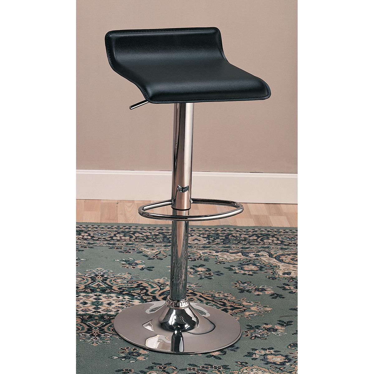 Coaster Furniture Bidwell 120390 Upholstered Adjustable Bar Stool - Black (Set of 2) IMAGE 2