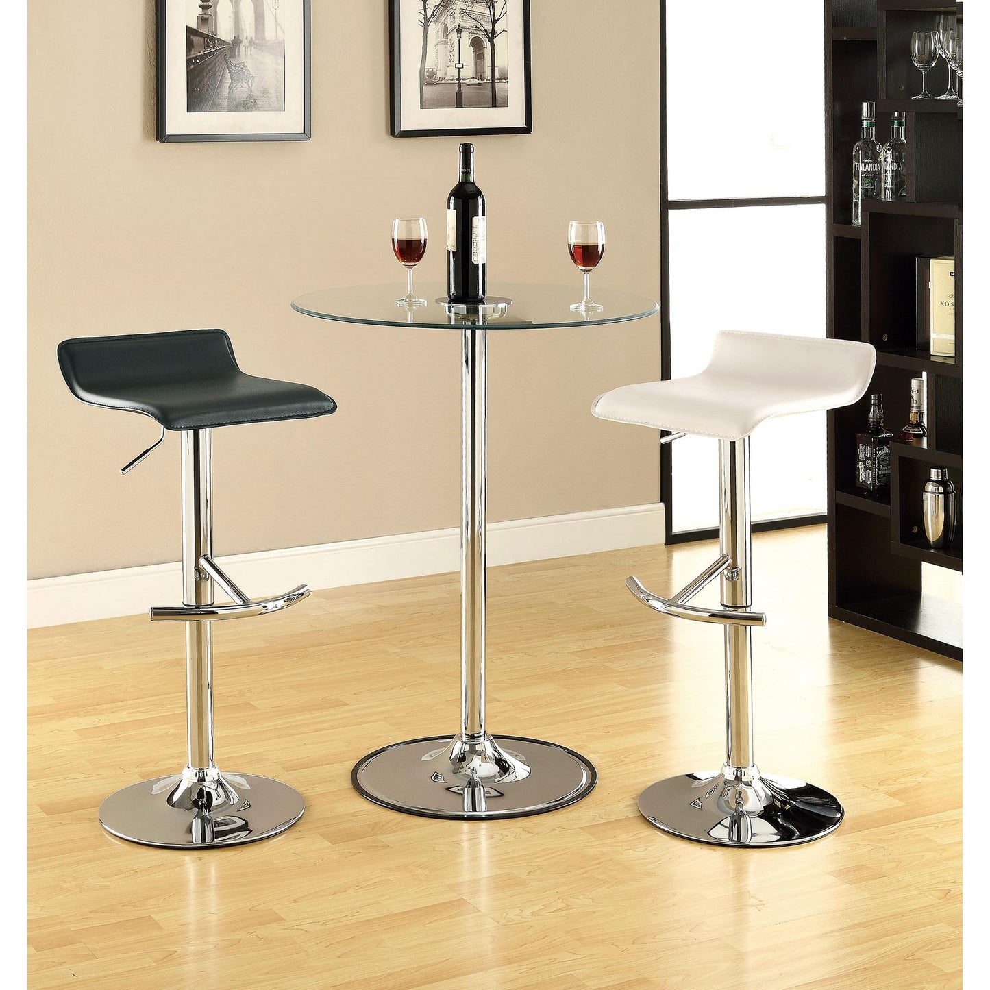 Coaster Furniture Bidwell 120390 Upholstered Adjustable Bar Stool - Black (Set of 2) IMAGE 3