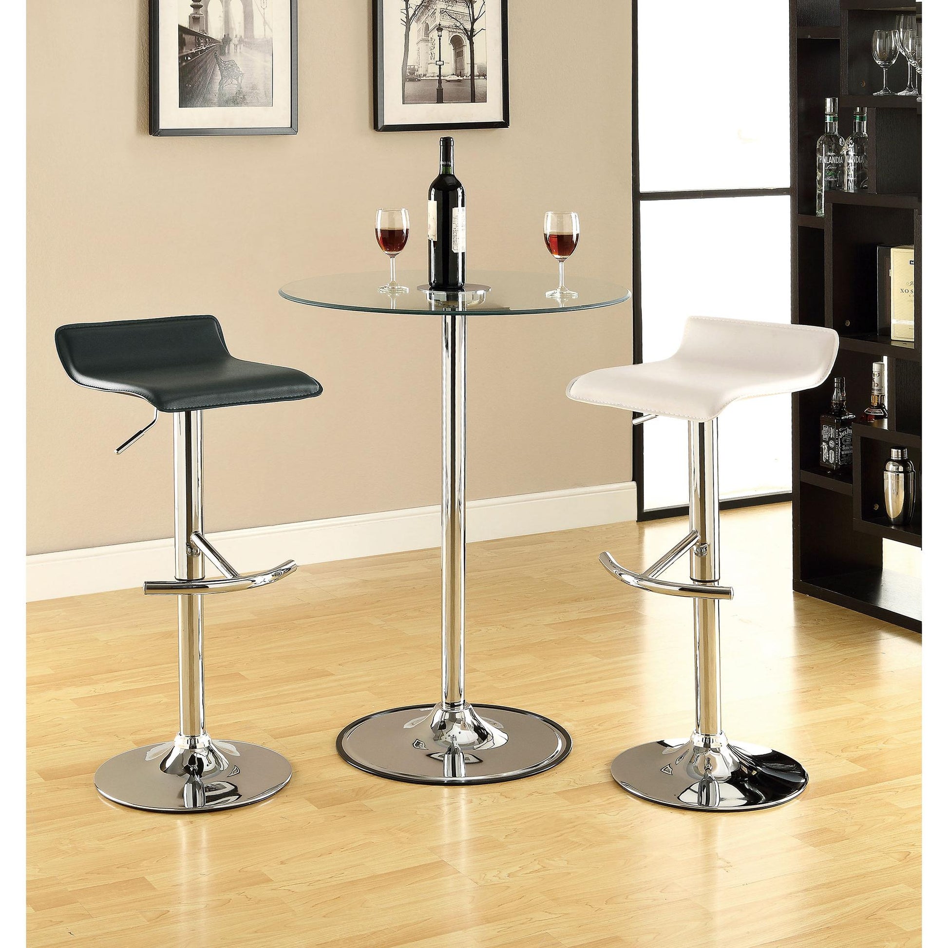 Coaster Furniture Bidwell 120390 Upholstered Adjustable Bar Stool - Black (Set of 2) IMAGE 3