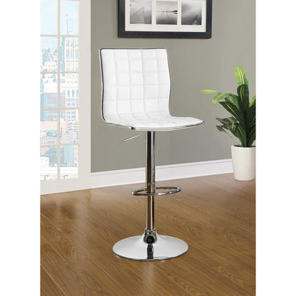  Coaster Furniture Ashbury 122089 Upholstered Adjustable Bar Stool - White (Set of 2) IMAGE 3