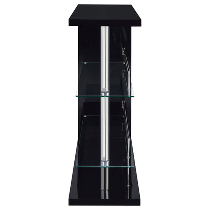 Coaster Furniture Prescott 100165 Rectangular Home Wine Table - Black High Gloss IMAGE 2