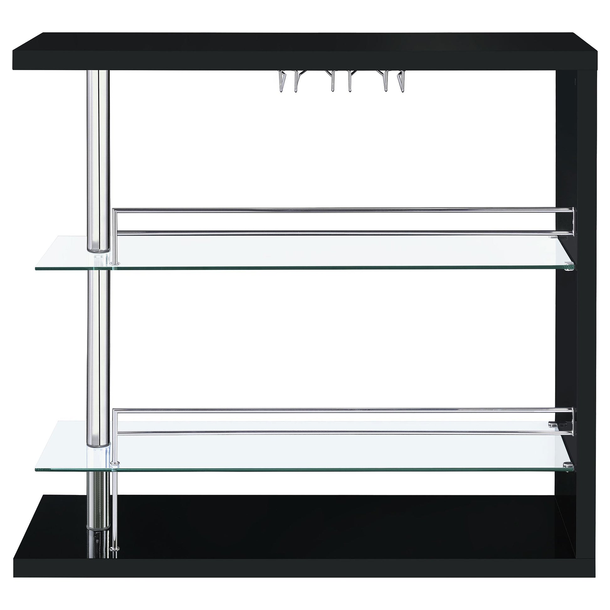 Coaster Furniture Prescott 100165 Rectangular Home Wine Table - Black High Gloss IMAGE 3