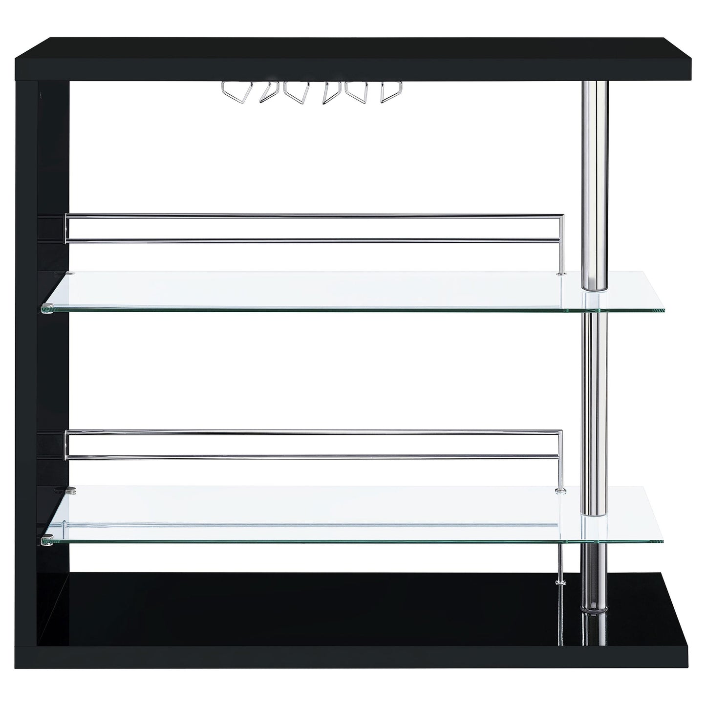 Coaster Furniture Prescott 100165 Rectangular Home Wine Table - Black High Gloss IMAGE 5