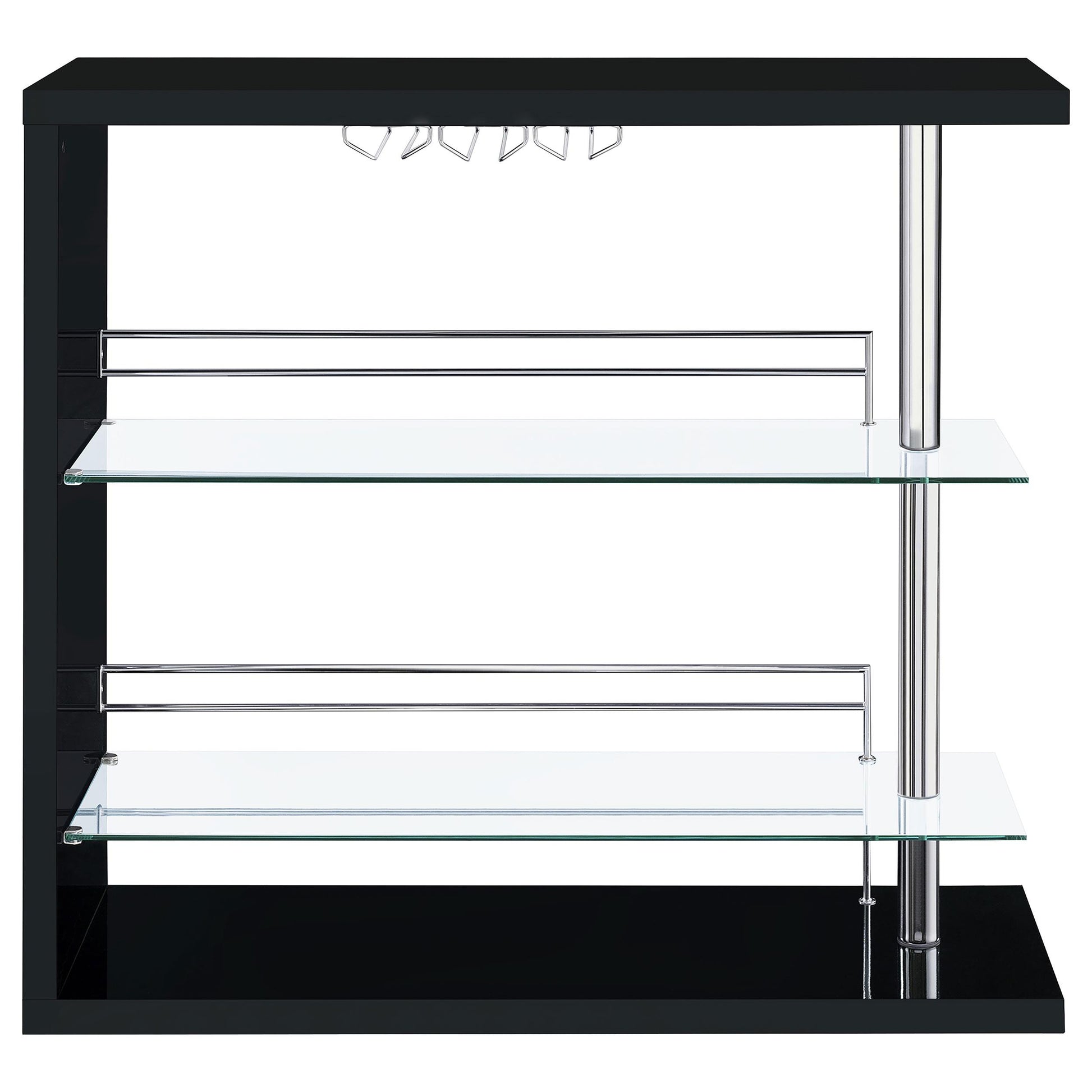 Coaster Furniture Prescott 100165 Rectangular Home Wine Table - Black High Gloss IMAGE 5