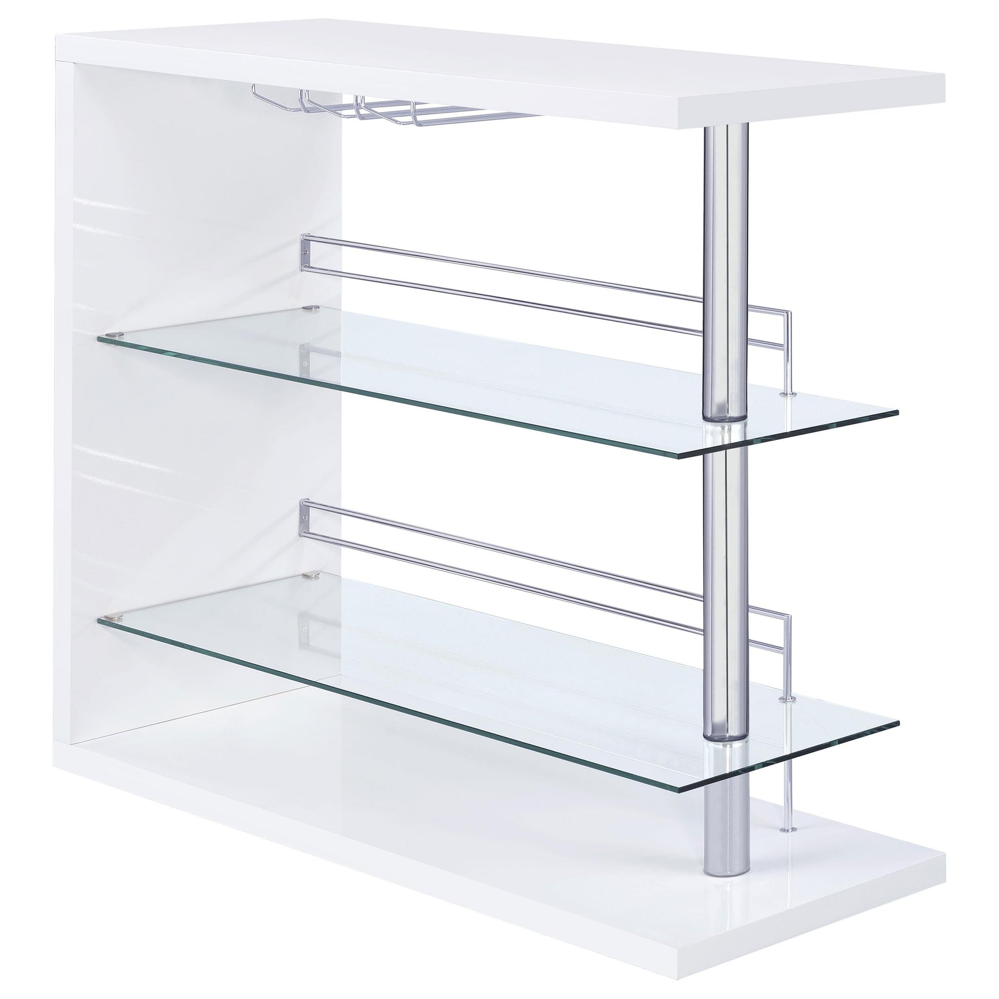 Coaster Furniture Prescott 100167 Rectangular Home Bar Table - White High Gloss IMAGE 1