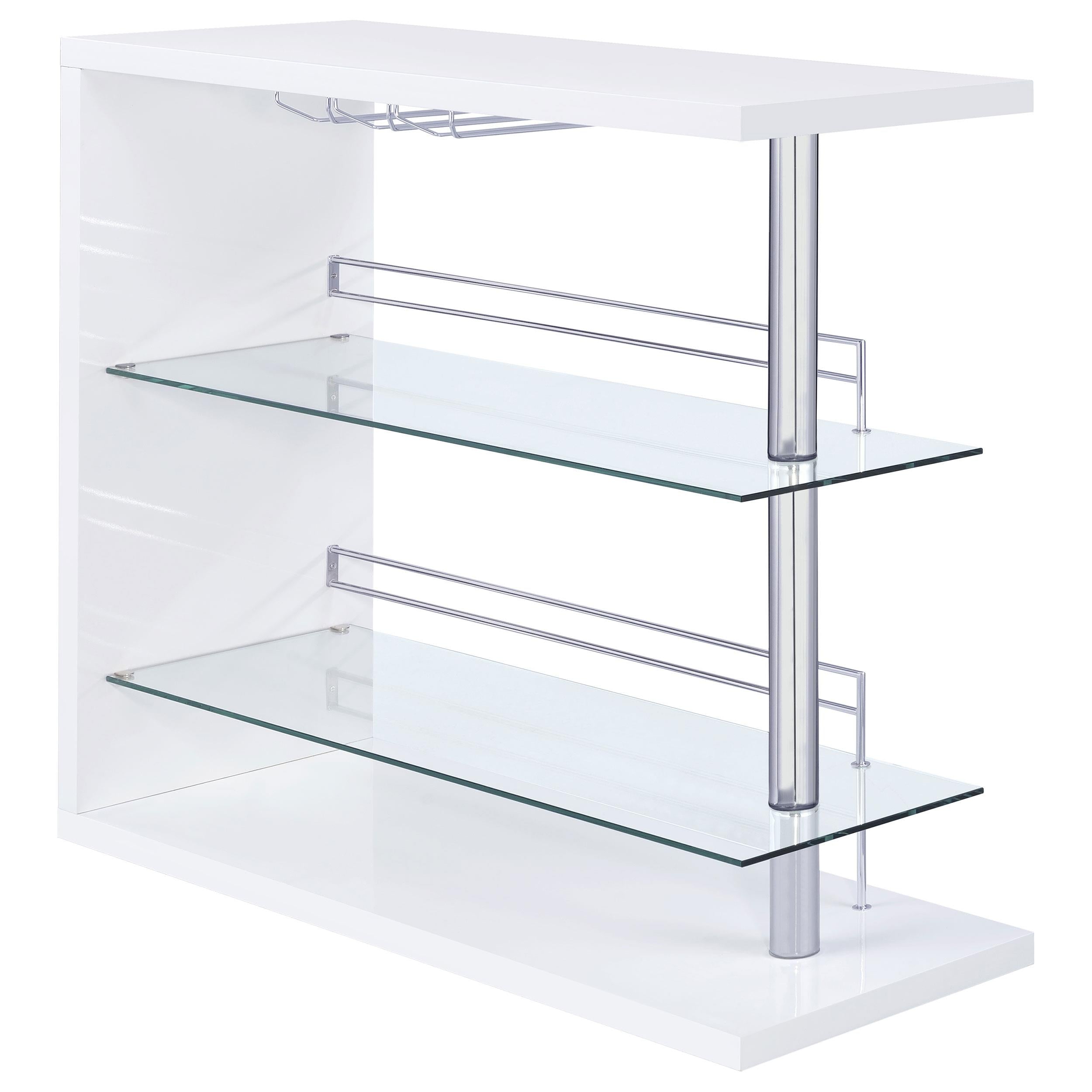 Coaster Furniture Prescott 100167 Rectangular Home Bar Table - White High Gloss IMAGE 1