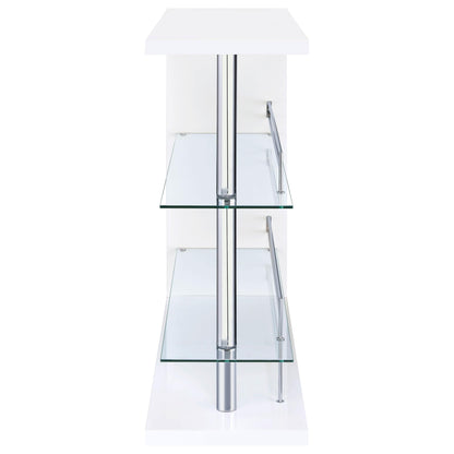 Coaster Furniture Prescott 100167 Rectangular Home Bar Table - White High Gloss IMAGE 2