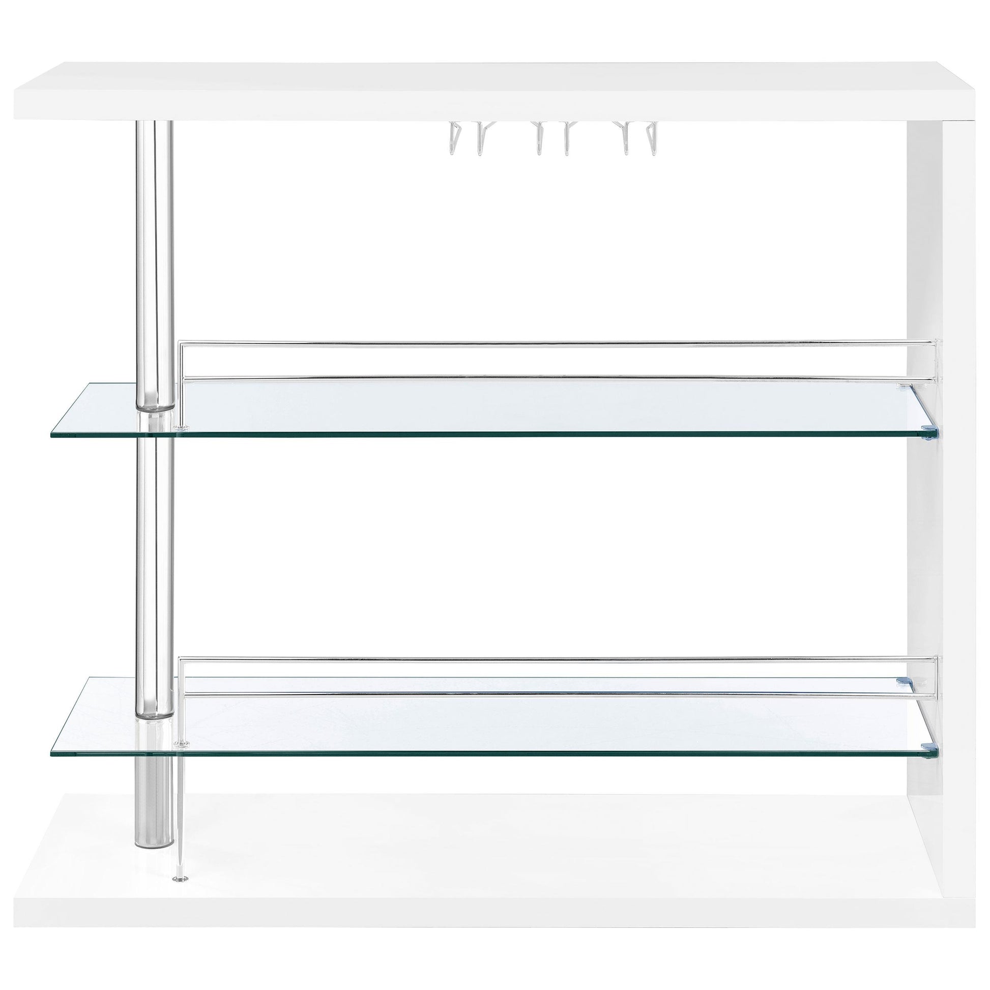 Coaster Furniture Prescott 100167 Rectangular Home Bar Table - White High Gloss IMAGE 3