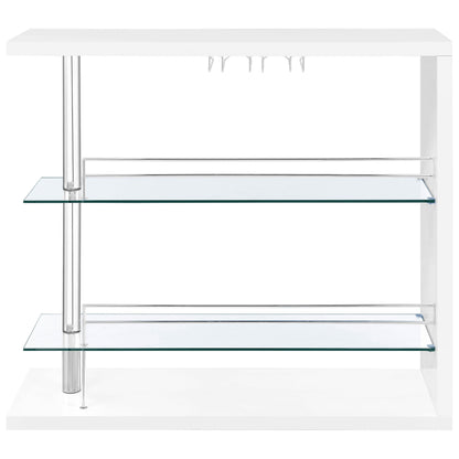 Coaster Furniture Prescott 100167 Rectangular Home Bar Table - White High Gloss IMAGE 3