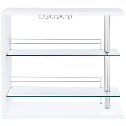 Coaster Furniture Prescott 100167 Rectangular Home Bar Table - White High Gloss IMAGE 5
