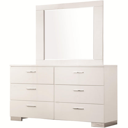 Coaster Furniture Felicity 203504 Dresser Mirror - White High Gloss IMAGE 2