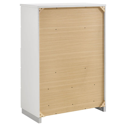 Coaster Furniture Felicity 203505 5-Drawer Bedroom Chest - White High Gloss IMAGE 5